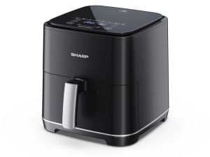 Уред за здравословно готвене Sharp AF-GS552AE-B Air Fryer, 5.5L Frying Basket, 1650 W, Digital Programme Control, 8 Pre-set Programmes, Pre-heat, Reheat, Keep warm, Cook from frozen, Black