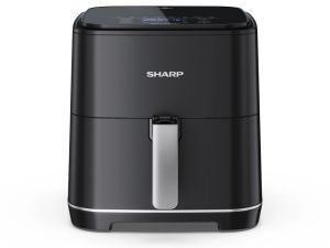 Уред за здравословно готвене Sharp AF-GS552AE-B Air Fryer, 5.5L Frying Basket, 1650 W, Digital Programme Control, 8 Pre-set Programmes, Pre-heat, Reheat, Keep warm, Cook from frozen, Black