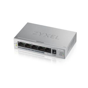 Comutator ZyXEL GS1005-HP, 5 porturi Gigabit PoE+ Switch desktop neadministrat, 4 x PoE, 60 W