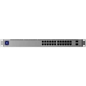 Ubiquiti 24-port, Layer 3 Etherlighting™ switch, 8 x 2.5 GbE PoE++ ports, 16 x GbE RJ45 ports including (8) PoE+ and (8) PoE++, 2 x 10G SFP+ ports