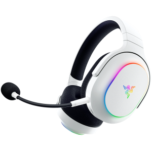 Razer Barracuda X Chroma, Gaming Headset, White, Oval Ear Cushions, 2.4 GHz Wireless / Bluetooth, Breathable Fabric with Memory Foam Cushions, Detachable Razer™ HyperClear Cardioid Mic, 7.1 Surround sound: Only available on Windows 10 64-bit (or higher)