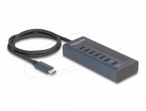 Delock USB Хъб, 7 порта, 10 Gbps, 6 x Data USB-C, 1 x PD 20W