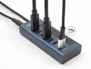 Delock USB Хъб, 7 порта, 10 Gbps, 6 x Data USB-C, 1 x PD 20W