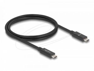 Delock Кабел E-Marker USB-C, 80 Gbps, 16K 60 Hz, PD 3.1 240 W, 1 m, черен