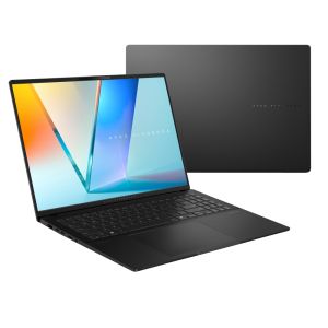 Лаптоп Asus Vivobook S M5606KA-RI073,AMD KRACKAN-8C/BGA,16 "OLED WQXGA+(WQ+) 2880X1800 16:10 Bend+400nits(HDR) Glare120 Hz,24GB LPDDR5X (on BD),1TB SSD,Backlit Chiclet Keyboard 1-Zone RGB with Num-key, No OS,Neutral Black, AI PC +Backpack